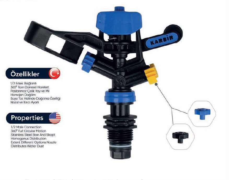 Karbir 1/2 Blue · Rotating sprinkler