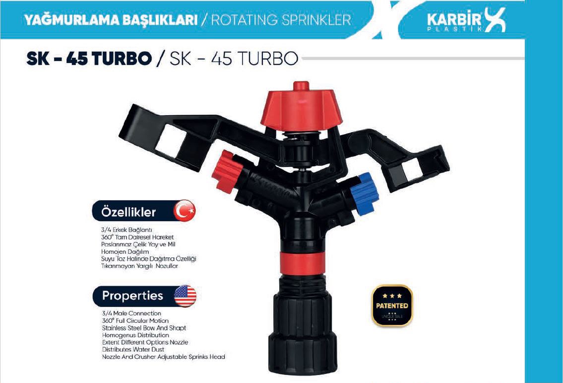 Karbir SK-45 Turbo · Rotating sprinkler