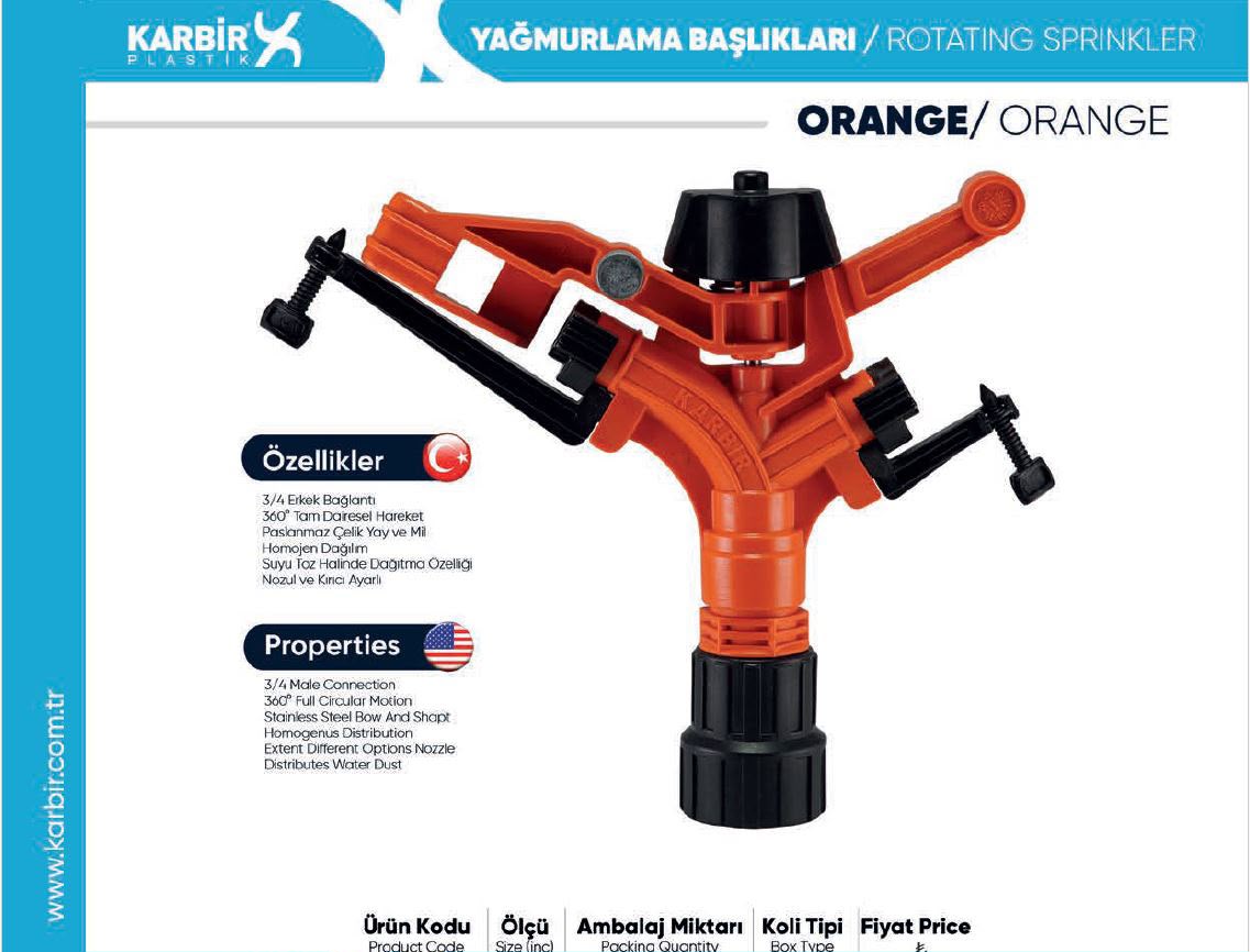 Karbir Orange · Rotating sprinkler