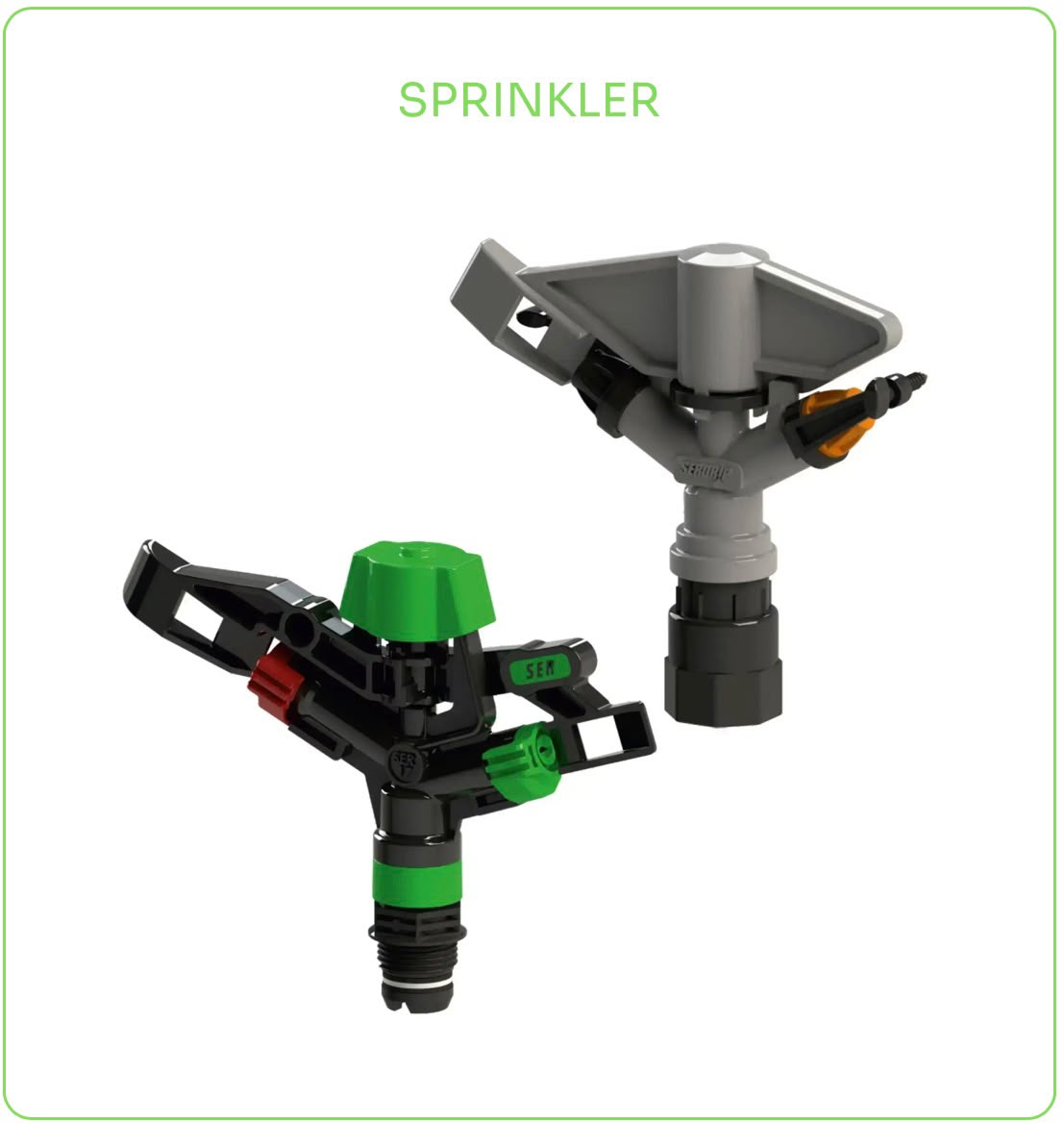 SER Field Sprinkler Pair · Field irrigation assembly