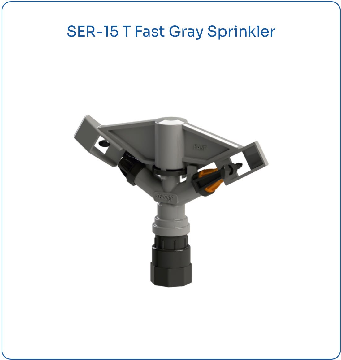 SER-15 T Fast Grey · Rotating sprinkler
